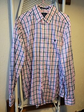 Southern Southern Men’s Pink and Blue Plaid Button-Down Shirt